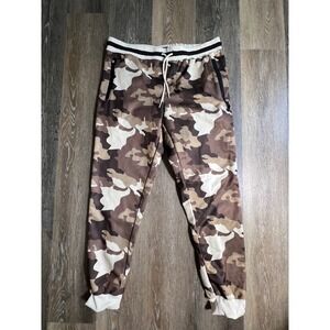 G-NET Camo Joggers‎ Mens Large Brown Camouflage Zipper Pocket Track Pants